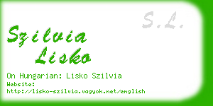 szilvia lisko business card